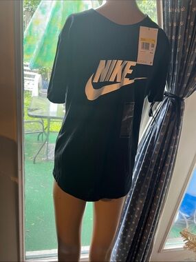 Nike Black T-Shirt with White Swoosh